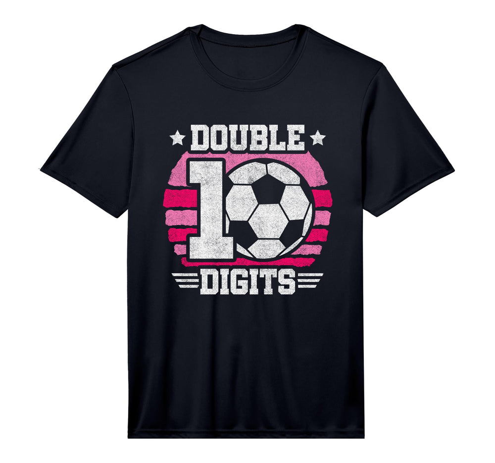 Soccer Birthday 10 Year Old Double T-Shirt - Trendy Graphic for Adults