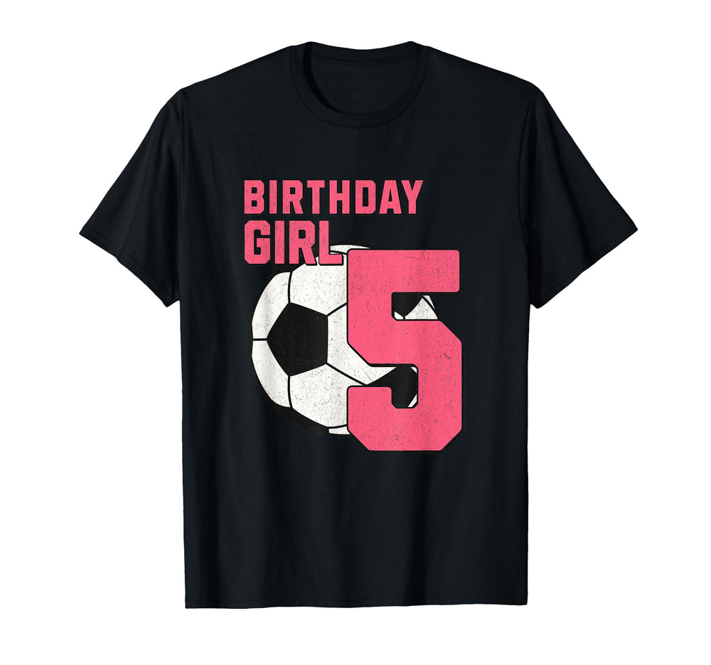 Soccer Football Birthday 5 Years Old T-Shirt - Novelty Apparel Men Women
