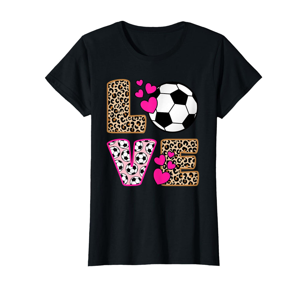 Love Soccer Leopard Soccer T-Shirt - Minimalist Print Men Women