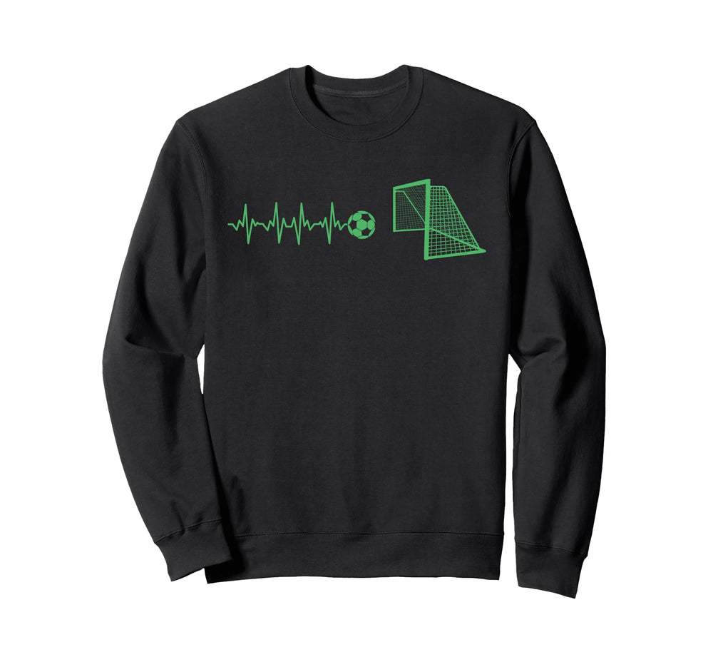 Funny Soccer Heartbeat Ecg Sweatshirt - Casual Everyday Wear Men Women