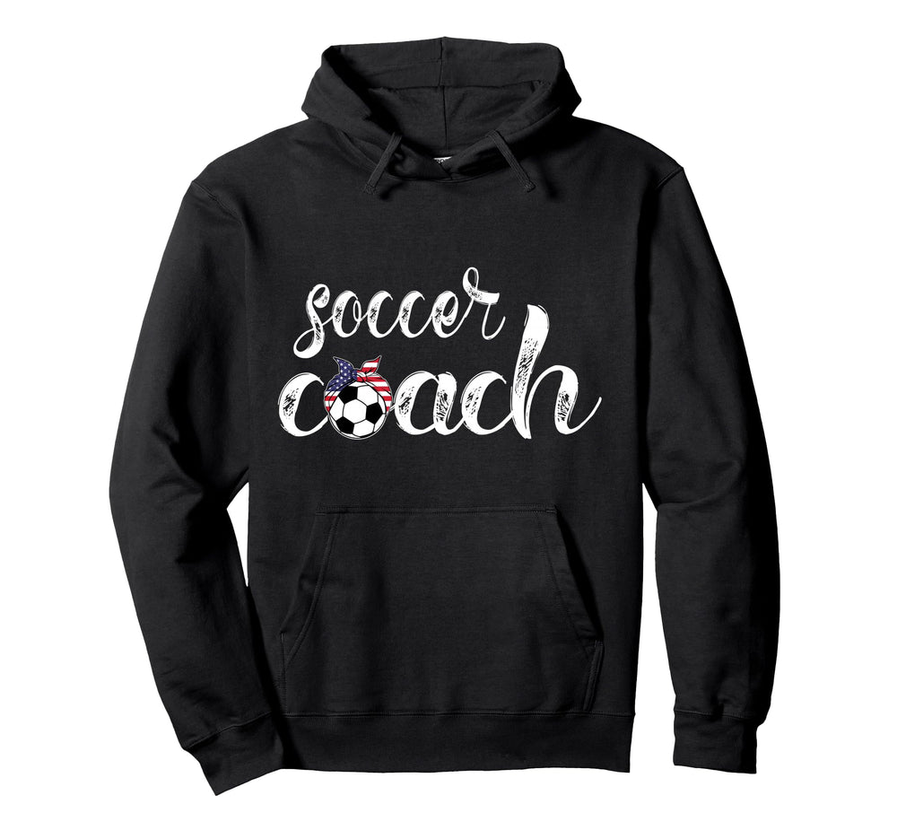 Womens Soccer Coach Bandana Ball Soccer Hoodie - Graphic Print for Adults