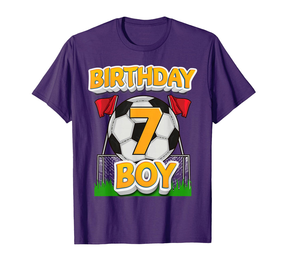 Soccer Birthday 7 Year Old Soccer T-Shirt - Fun Novelty Design Men Women