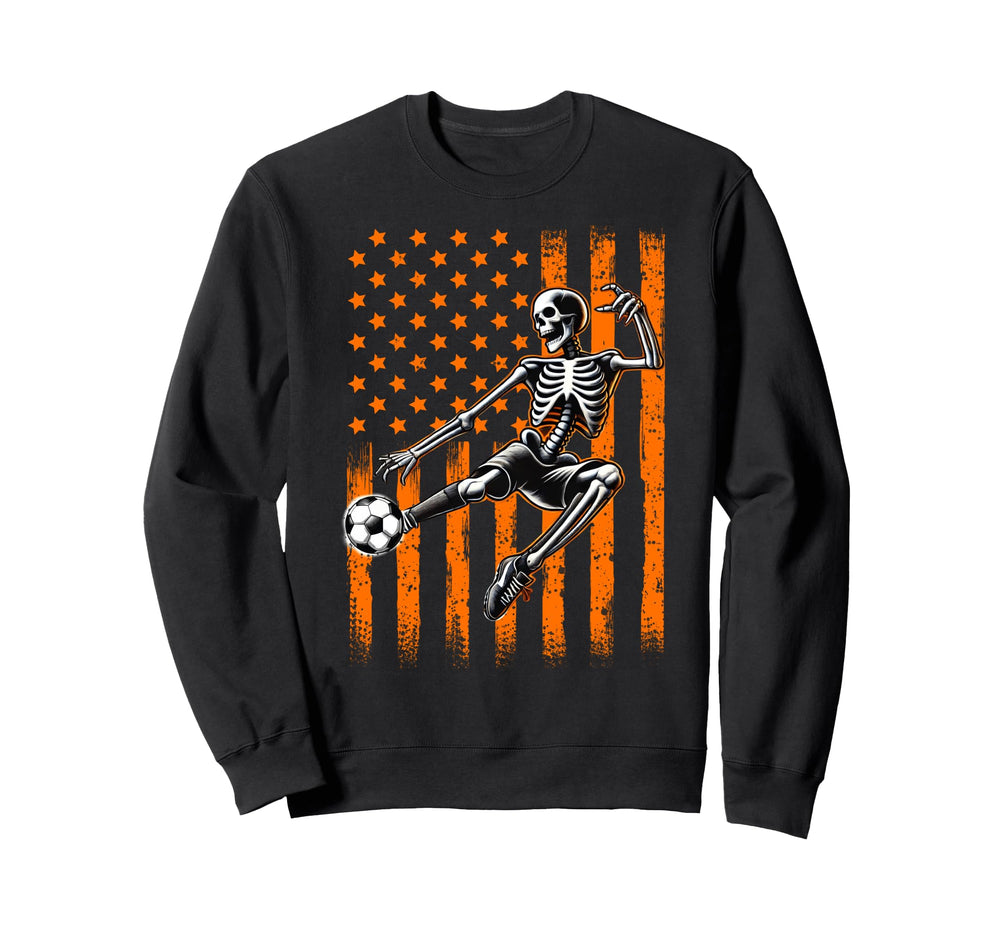 American Skeleton Soccer Player Sweatshirt - Casual Everyday Wear Unisex