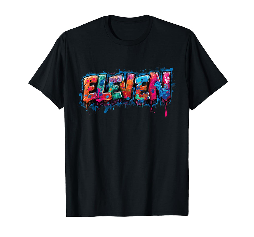 11Th Birthday Eleven 11 Year Old Graffiti T-Shirt - Graphic Print Men Women