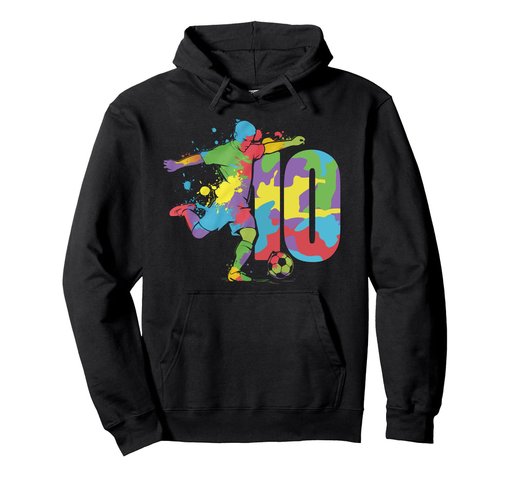 10 Soccer Birthday Gift Soccer Fan Sports Hoodie - Streetwear Style Unisex