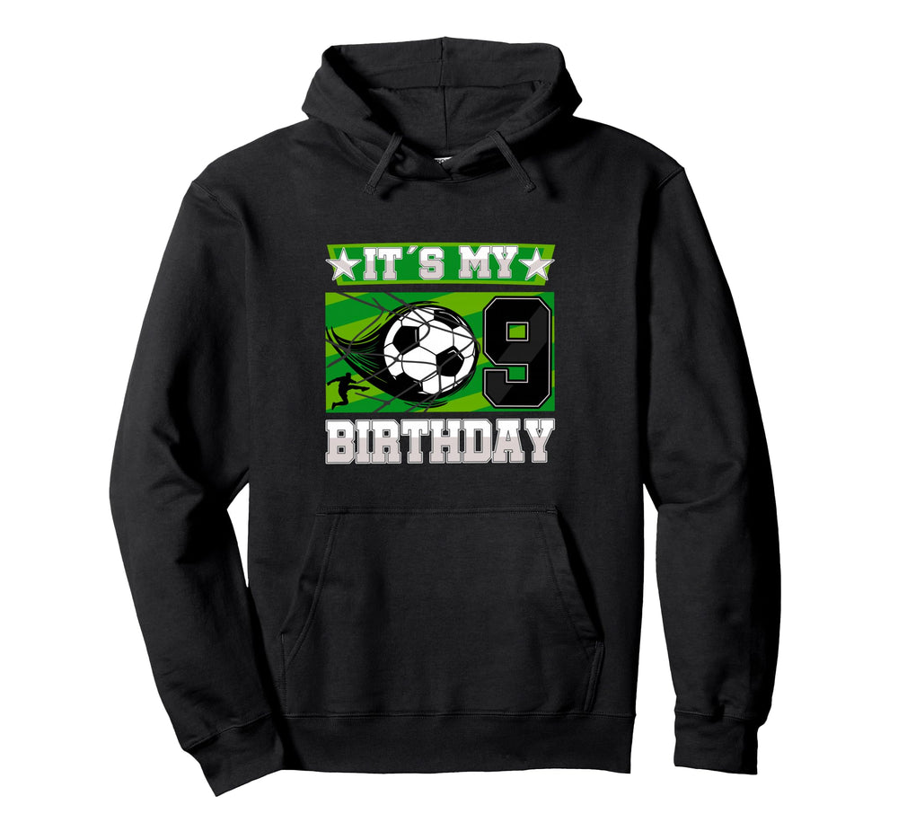 Soccer Birthday Party 9Th Birthday 9 Years Hoodie - Graphic Print Unisex