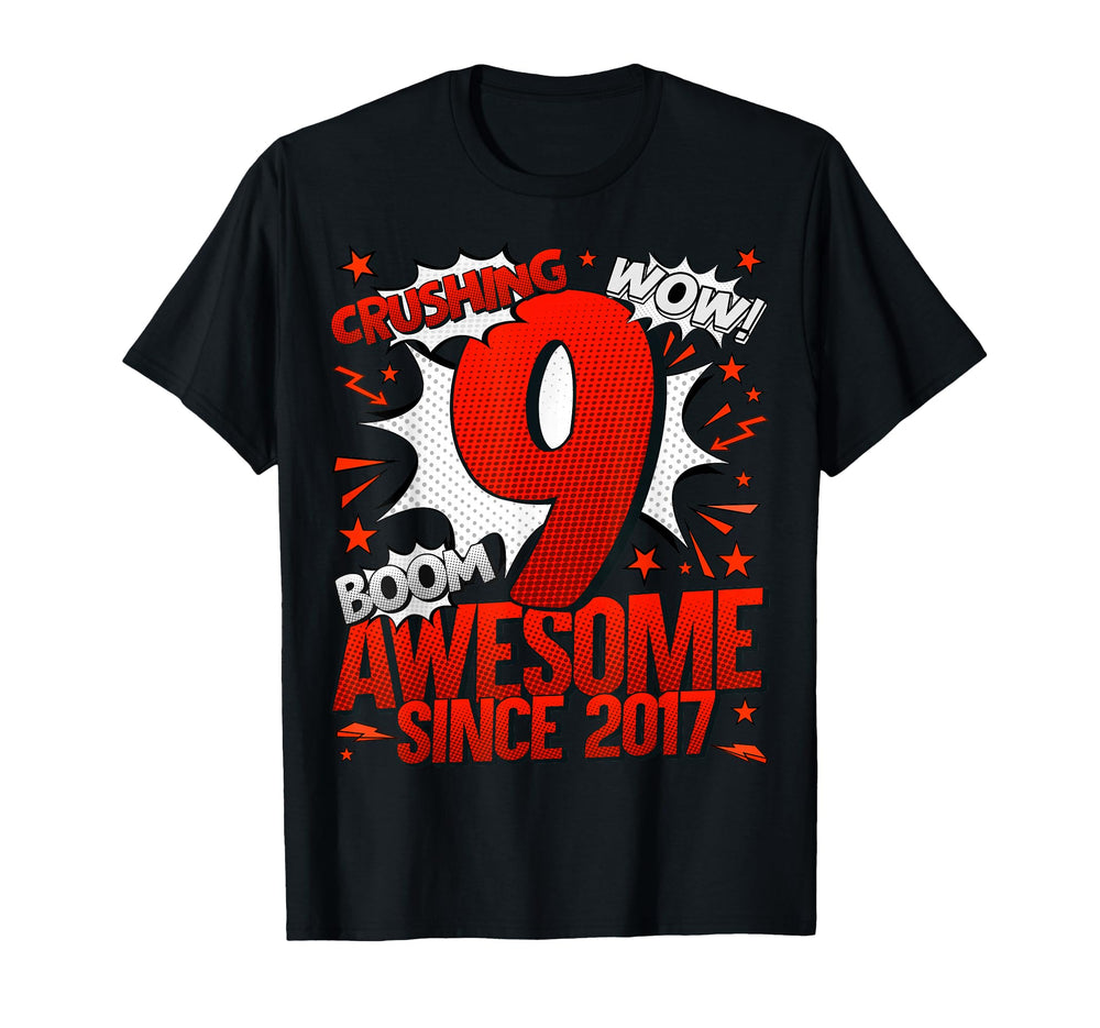 9 Year Old Gifts 9Th Birthday 9 Year T-Shirt - Trendy Graphic for Adults