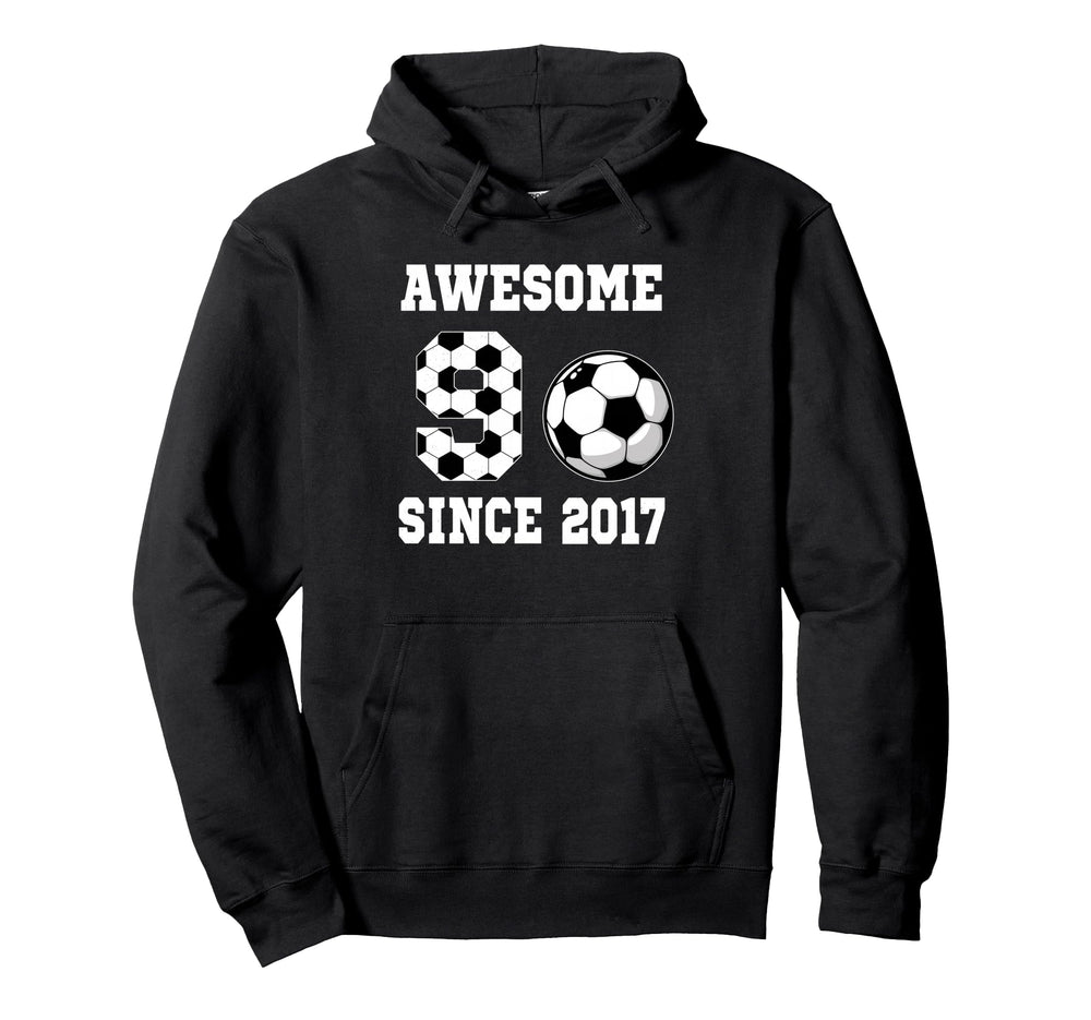 9 Years Old Birthday Soccer Awesome Hoodie - Graphic Print for Adults