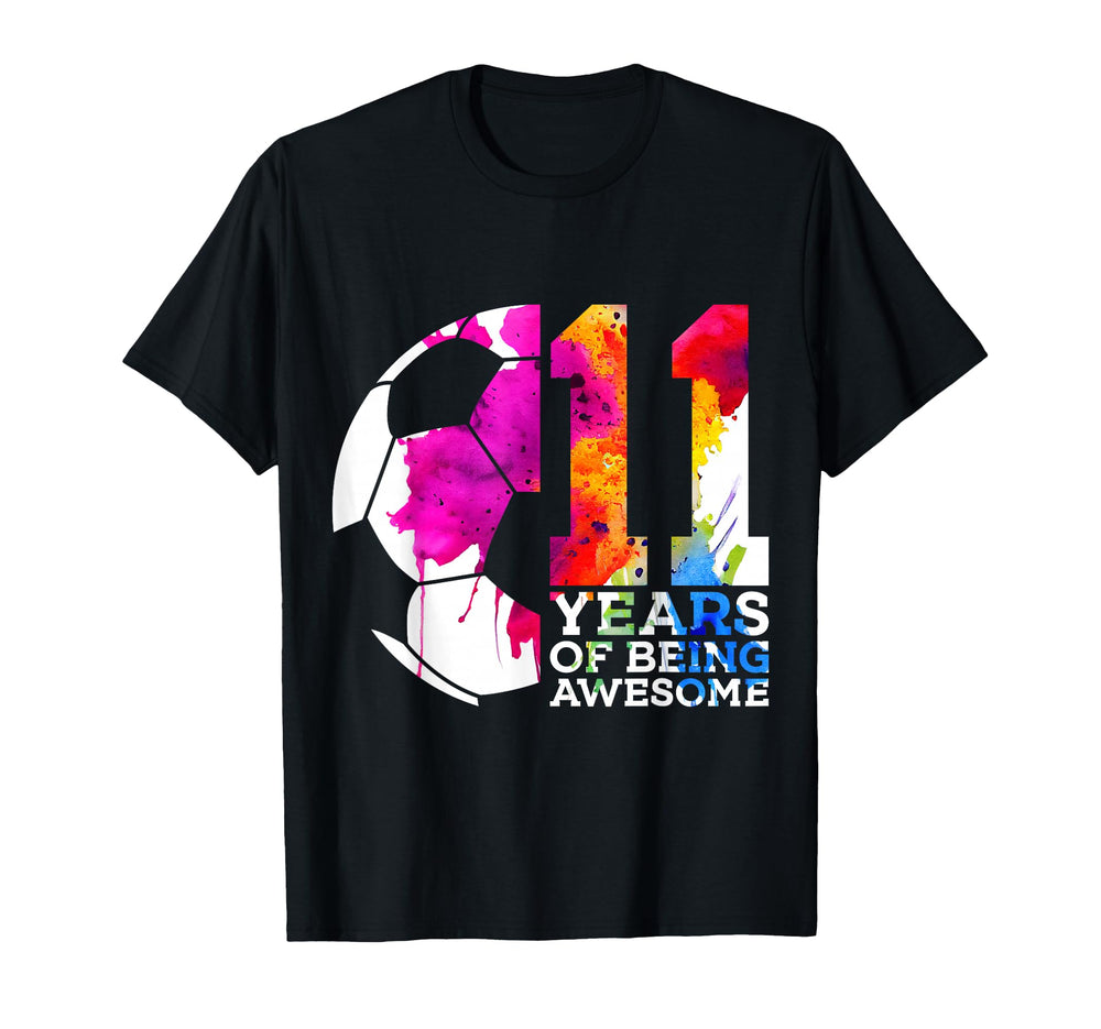 11 Years Being Awesome Soccer 11Th T-Shirt - Minimalist Print Unisex