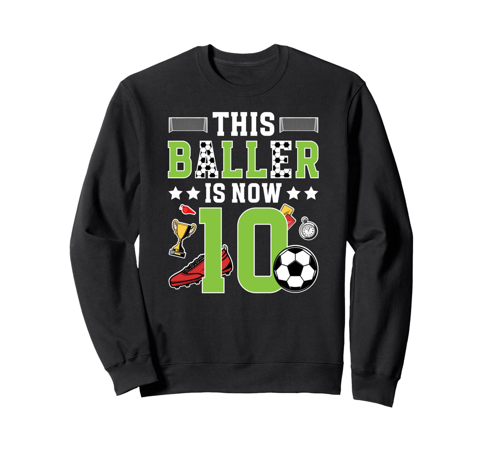 10Th Birthday Soccer Ten Year Old Sweatshirt - Unique Graphic Men Women