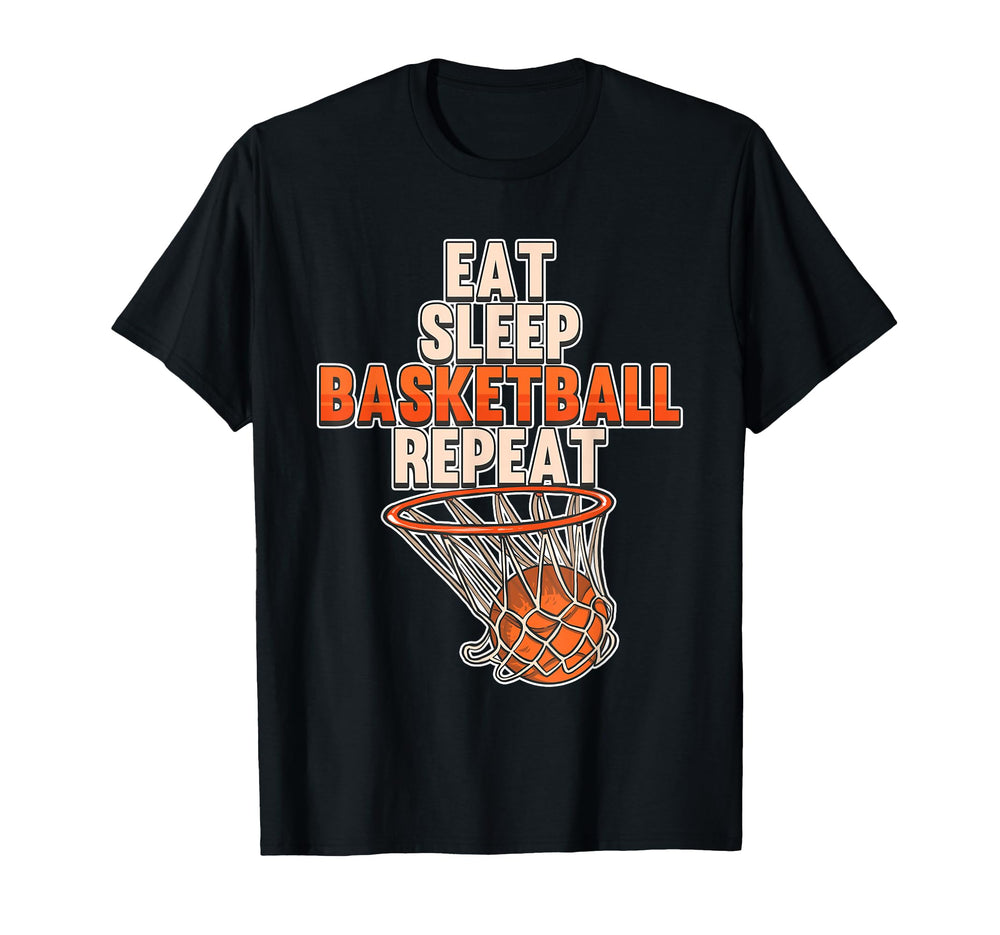 Funny Eat Sleep Basketball Repeat Sports T-Shirt - Unique Graphic Unisex