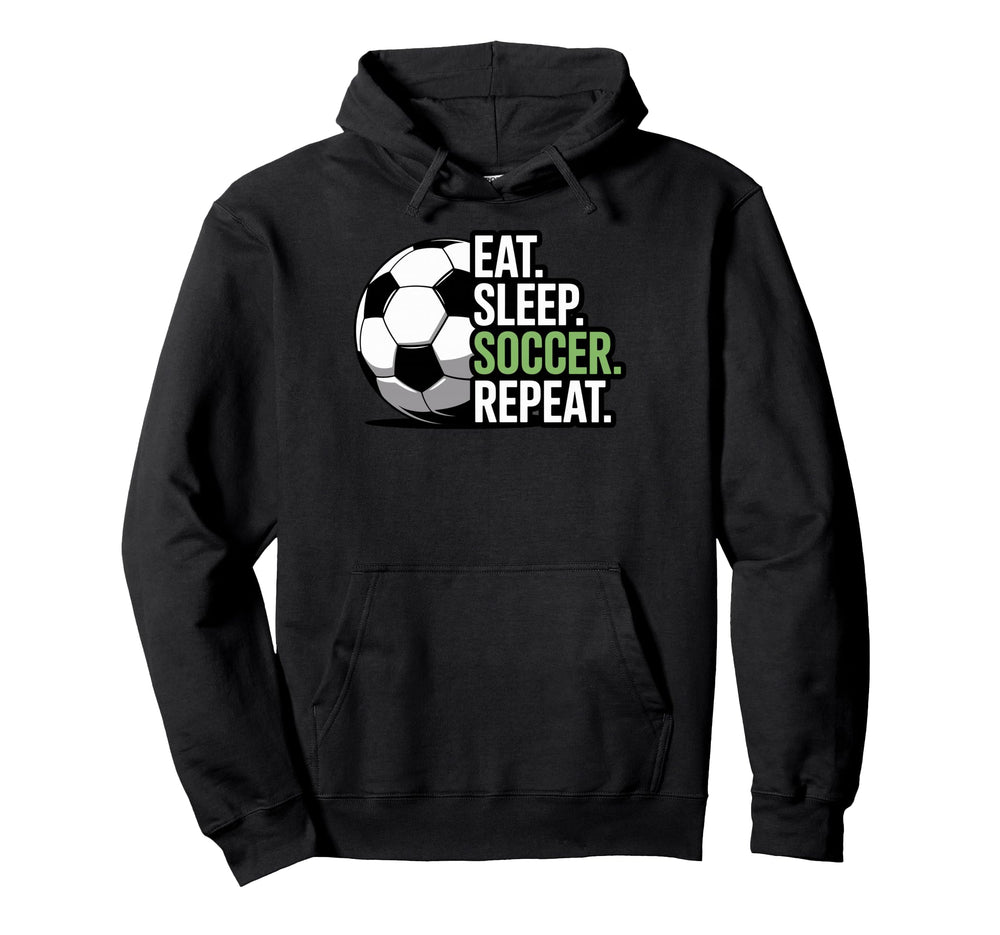 Eat Sleep Soccer Repet Goalie Player Hoodie - Streetwear Style for Adults