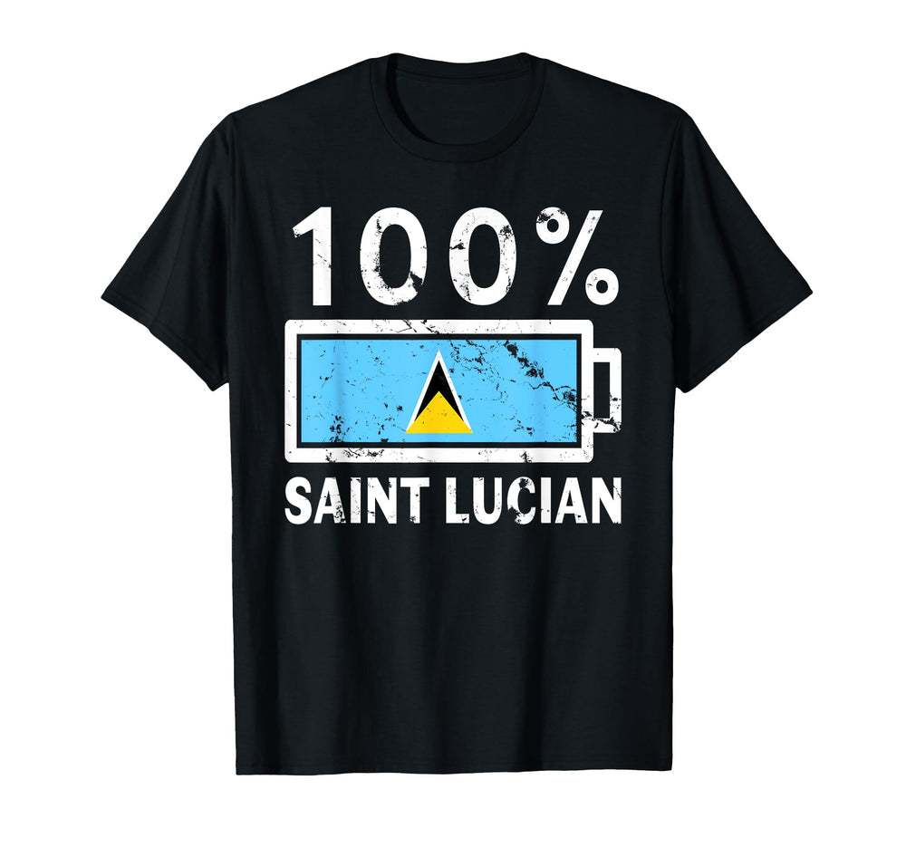 Saint Lucia Flag 100 Saint Lucian T-Shirt - Streetwear Style Men Women