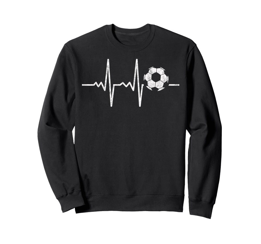 Heartbeat Soccer Player Ball Soccer Sweatshirt - Unique Graphic Men Women