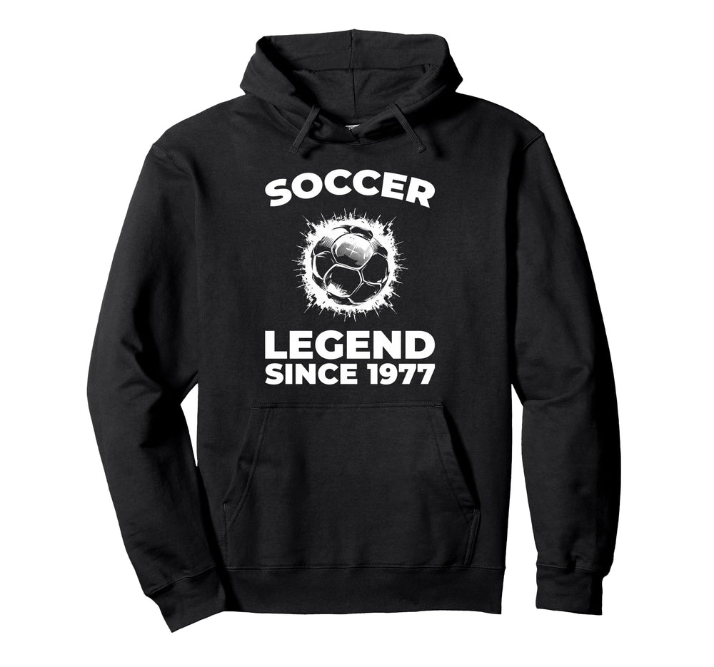Born 1977 Soccer Team Player Sports Hoodie - Novelty Apparel for Adults
