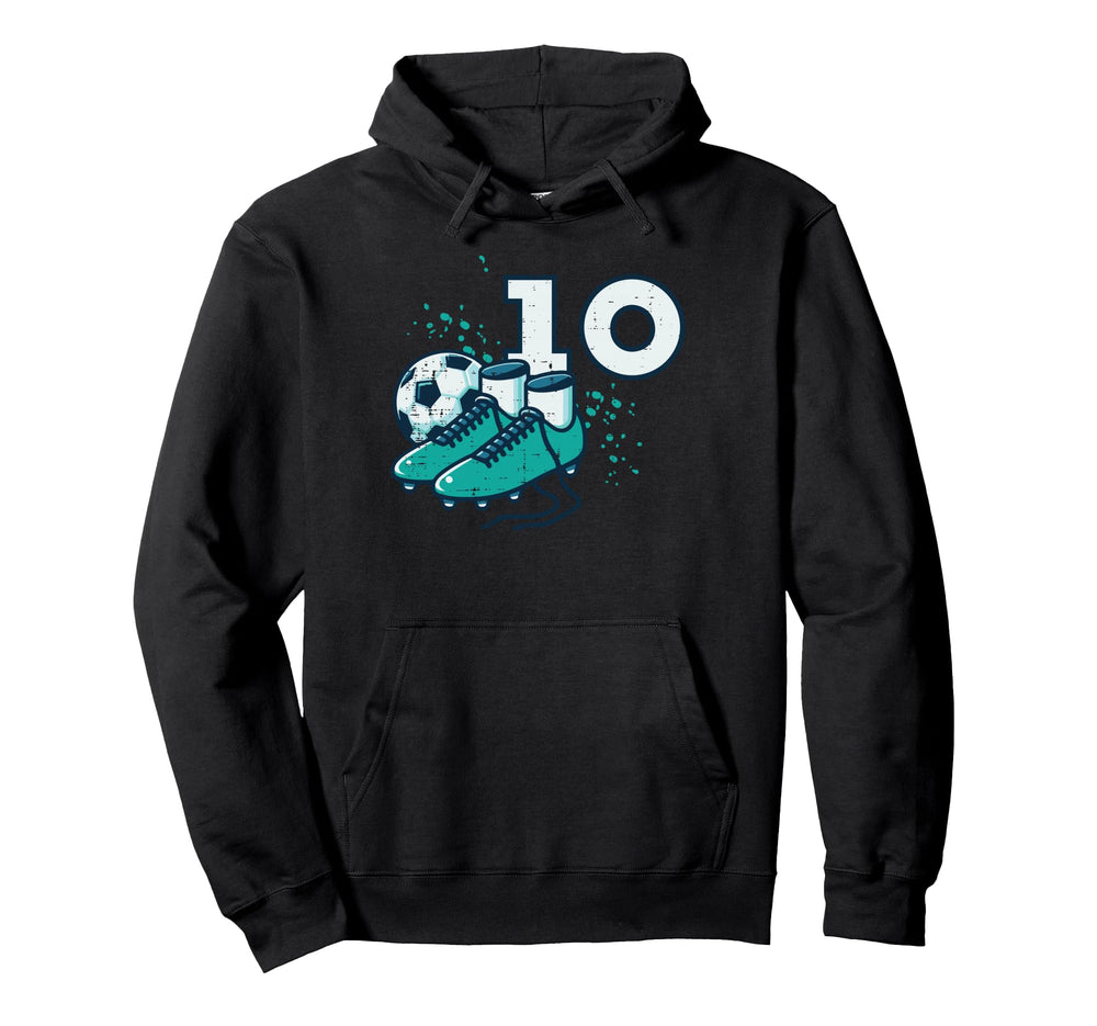 10Th Birthday Soccer Ball Shoes Hoodie - Unique Graphic for Adults