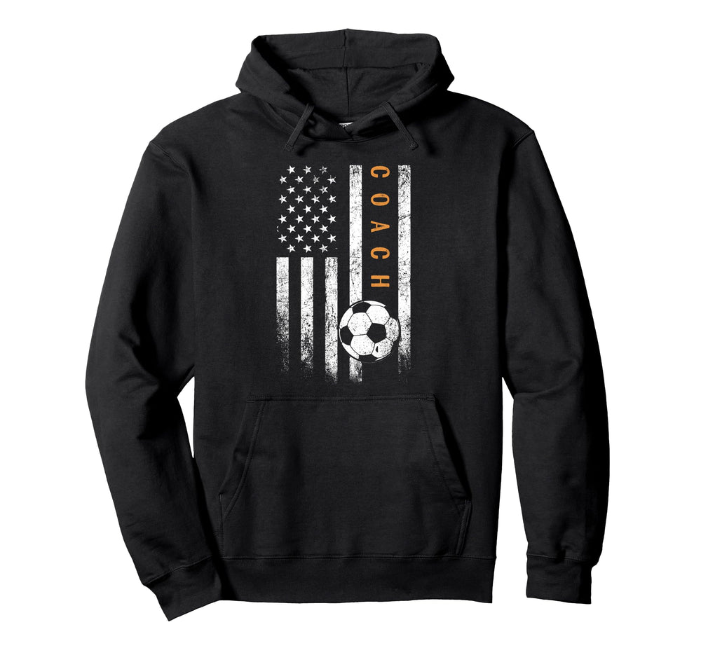 Soccer Coach American Flag Soccer Hoodie - Streetwear Style Men Women