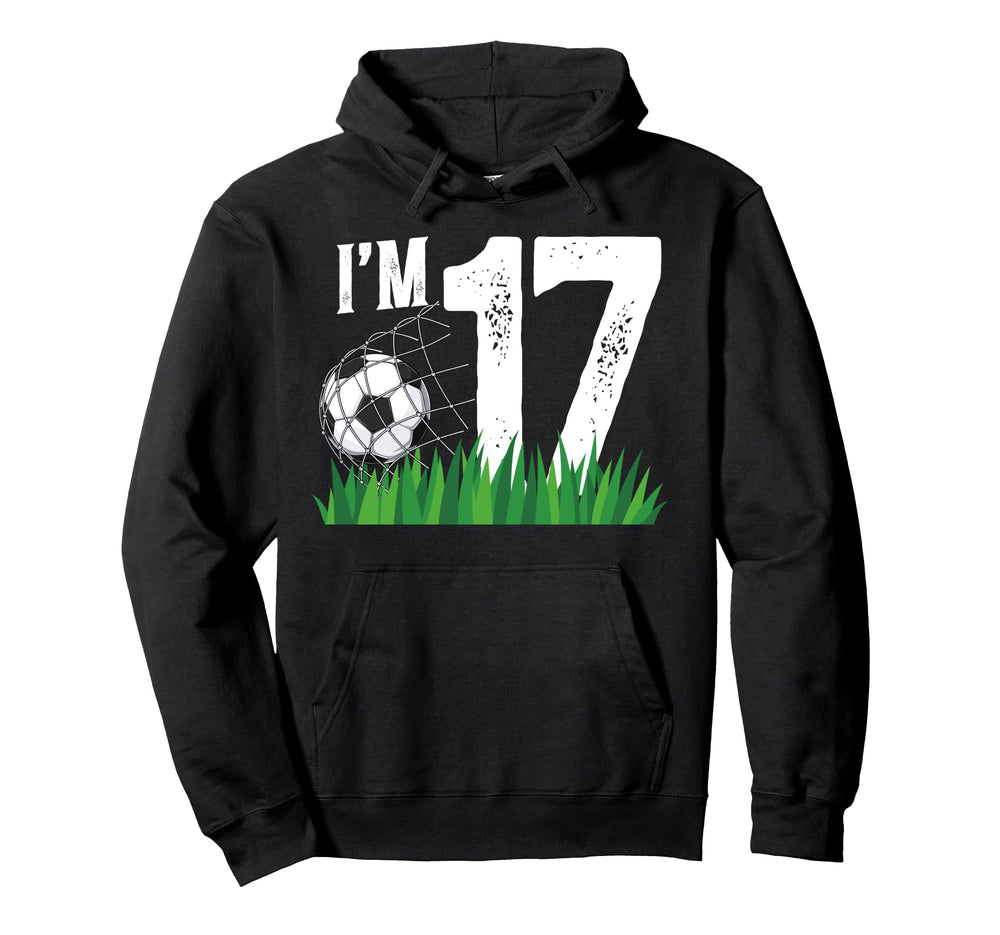 17Th Soccer Birthday Party Seventeen Hoodie - Novelty Apparel for Adults
