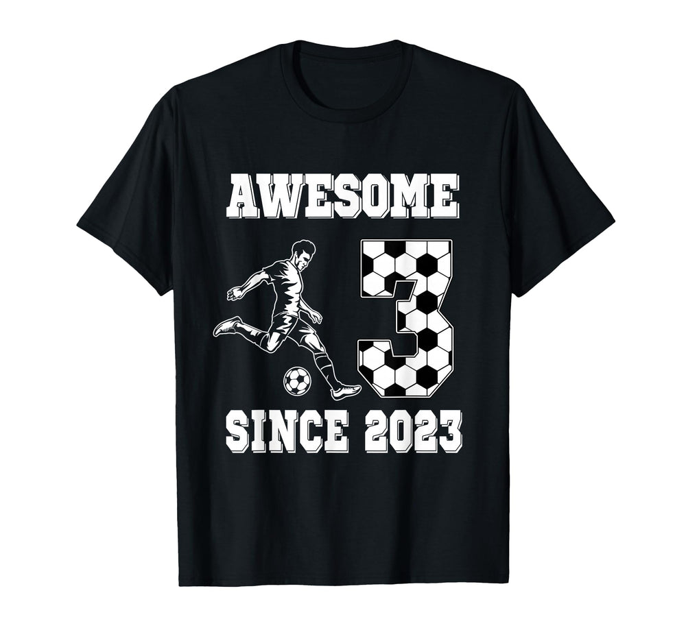 3 Year Old Birthday Soccer Awesome T-Shirt - Fun Novelty Design for Adults