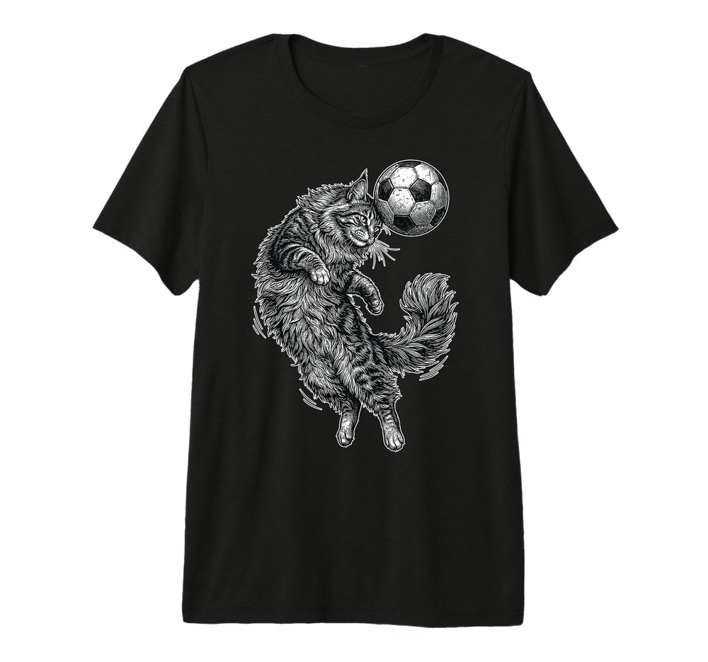 Soccer Cat Acrobat Feline Football Hero T-Shirt - Unique Graphic Unisex