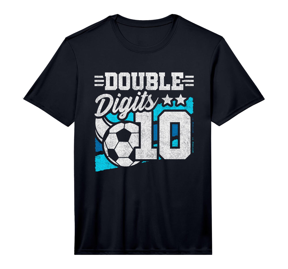 Double Digits 10Th Birthday Soccer 10 T-Shirt - Streetwear Style Unisex