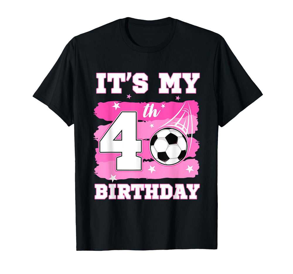 Its My 4Th Birthday Soccer Theme 4 Year T-Shirt - Streetwear Style Unisex