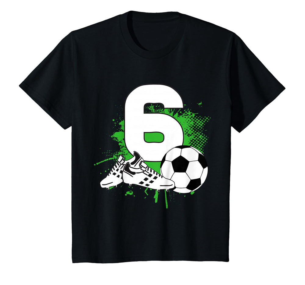 6Th Birthday 6 Years Soccer Football T-Shirt - Aesthetic Graphic Men Women