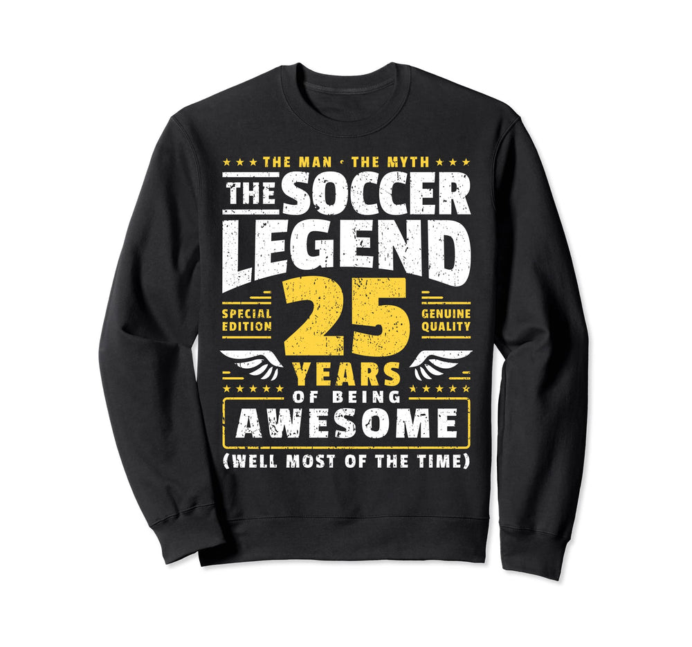 25Th Birthday Soccer Player 25 Sweatshirt - Custom Art Print for Adults