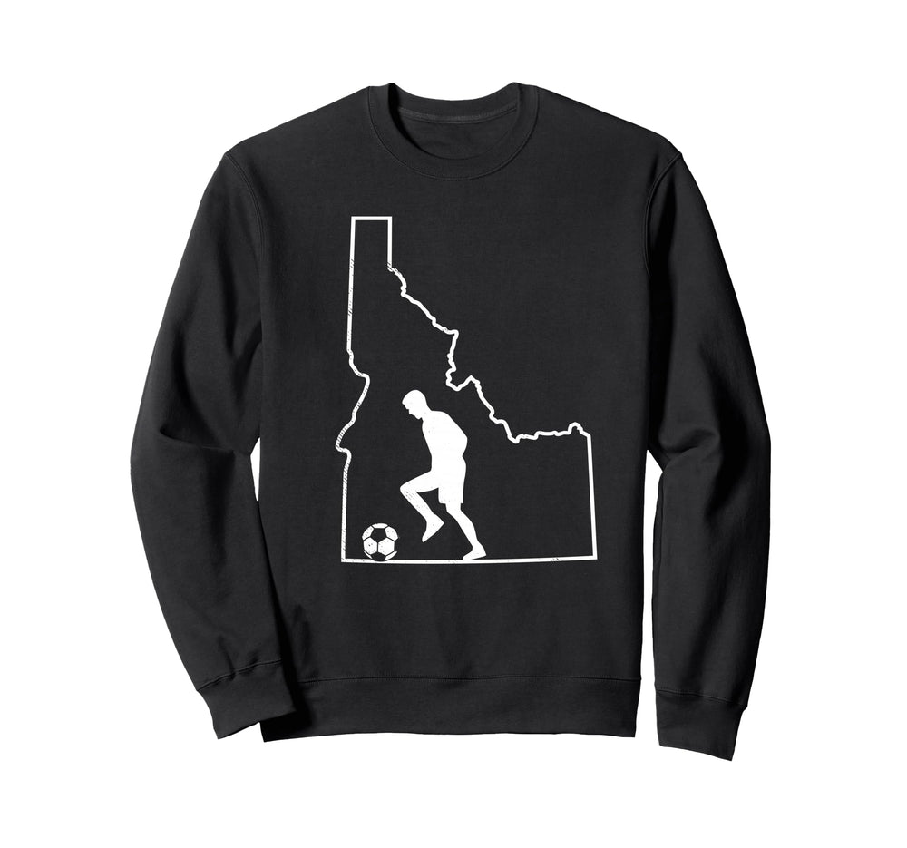 Idaho Map Soccer Player Gift Idaho Sweatshirt - Novelty Apparel Men Women