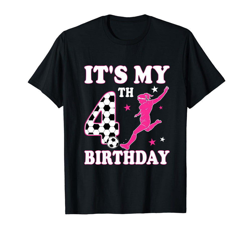 4Th Birthday Soccer Themed 4 Year T-Shirt - Casual Everyday Wear Men Women