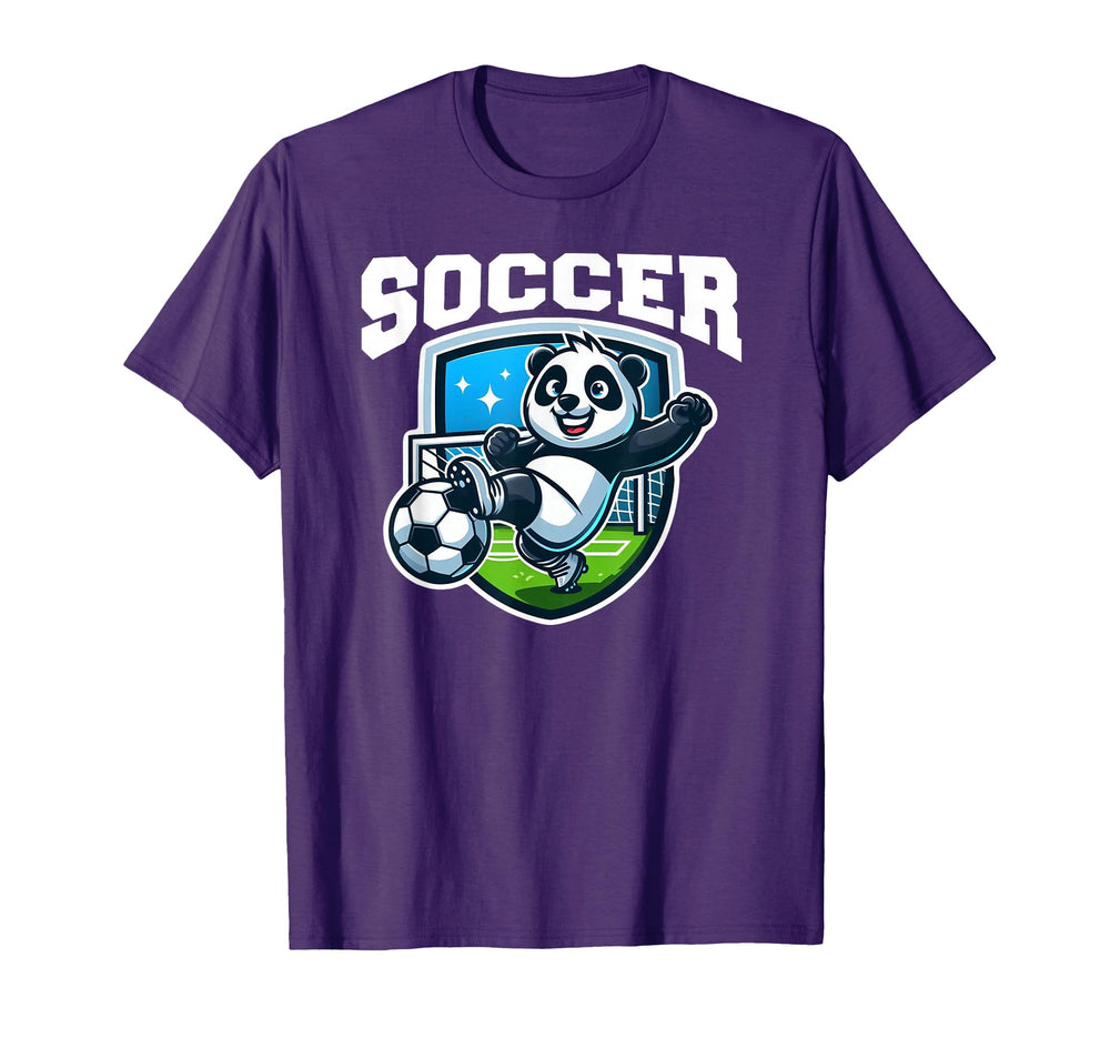 Soccer Panda Playing Soccer Games T-Shirt - Novelty Apparel for Adults