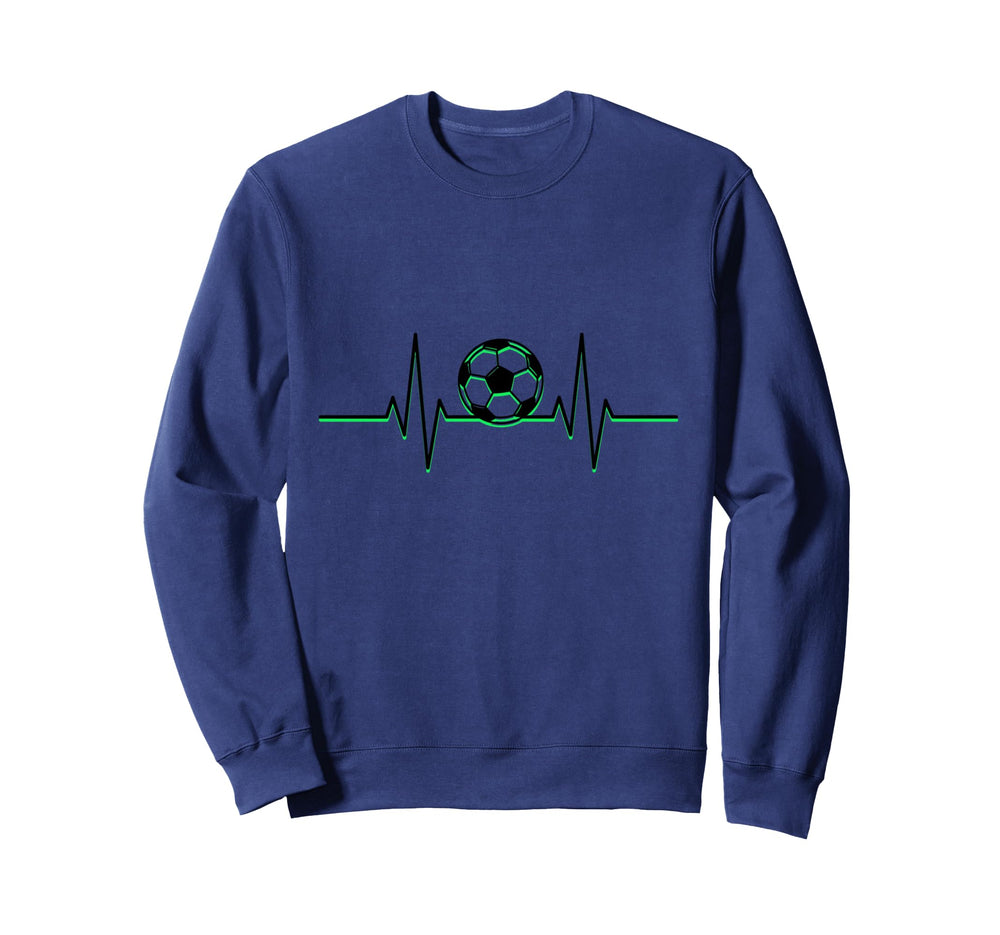 Soccer Ball Heartbeat Ekg Pulse Sweatshirt - Custom Art Print Men Women