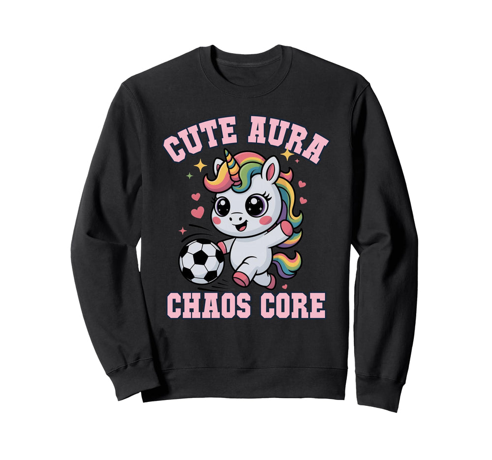 Soccer Unicorn Aura Chaos Core Gym Sweatshirt - Custom Art Print Unisex