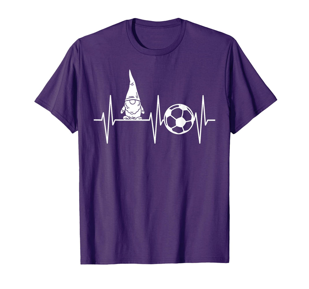 Gnome Soccer Player Ekg Heartbeat T-Shirt - Custom Art Print Men Women