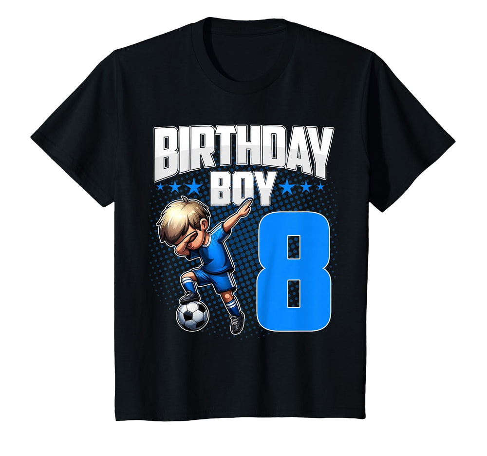 8Th Birthday Soccer Dabbing 8 Years T-Shirt - Minimalist Print for Adults