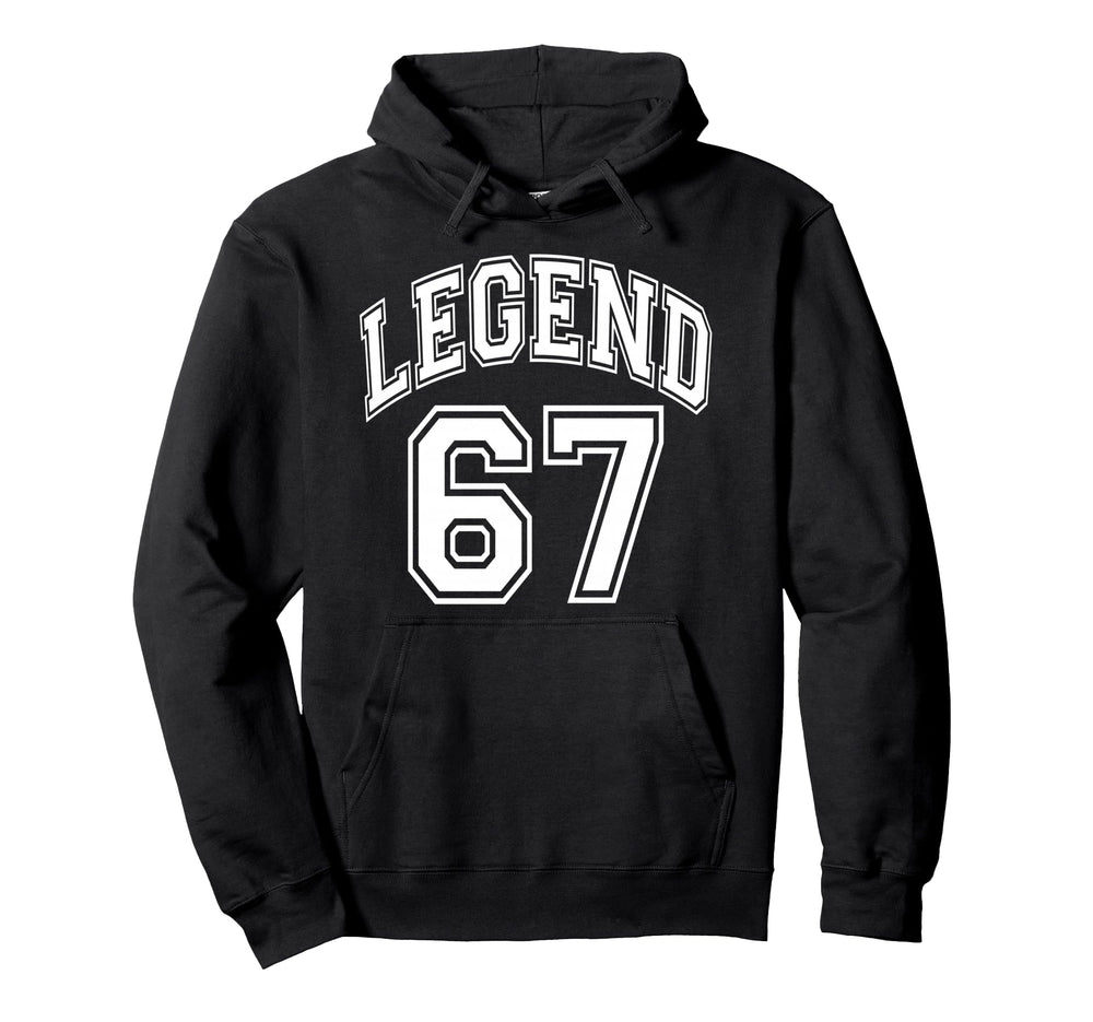 Legend 67 Number Varsity Team Hoodie - Casual Everyday Wear for Adults