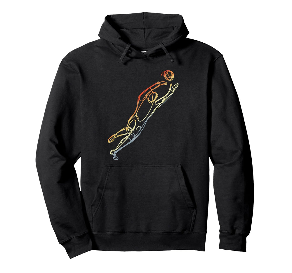 Soccer Goalkeeper Sketch Hoodie - Trendy Graphic for Adults
