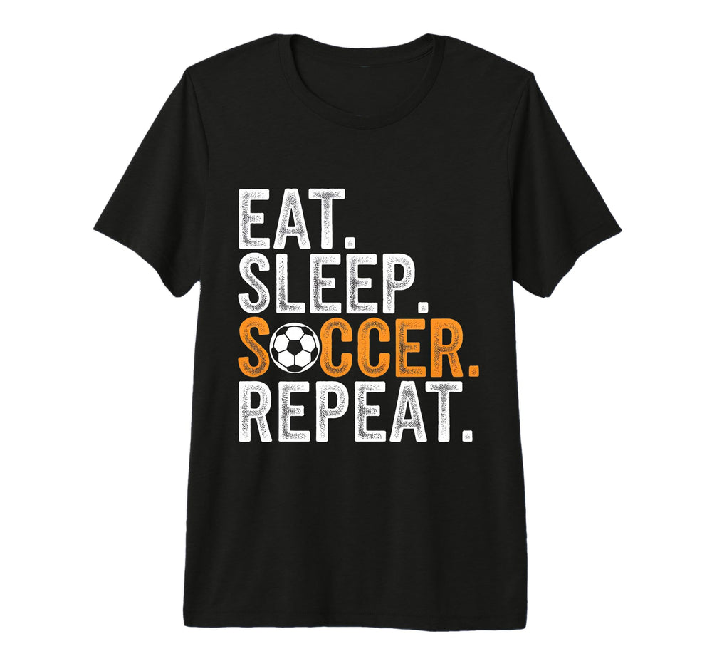 Eat Sleep Soccer Repeat Soccer Player Tri T-Shirt - Graphic Print Unisex