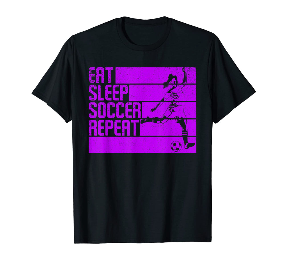 Eat Sleep Soccer Repeat Funny T-Shirt - Aesthetic Graphic Men Women