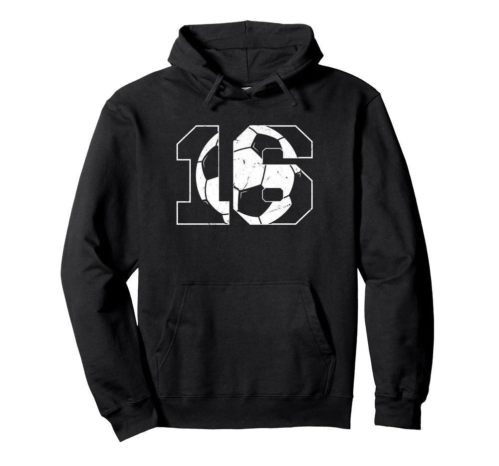 16Th Birthday Soccer Player Football 16 Hoodie - Trendy Graphic Men Women