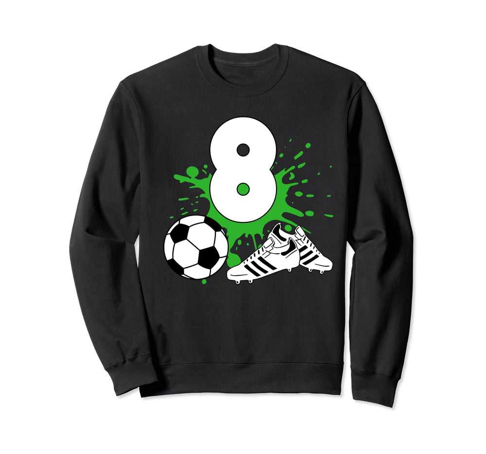 8 Year Old Birthday Soccer Football Sweatshirt - Minimalist Print Unisex