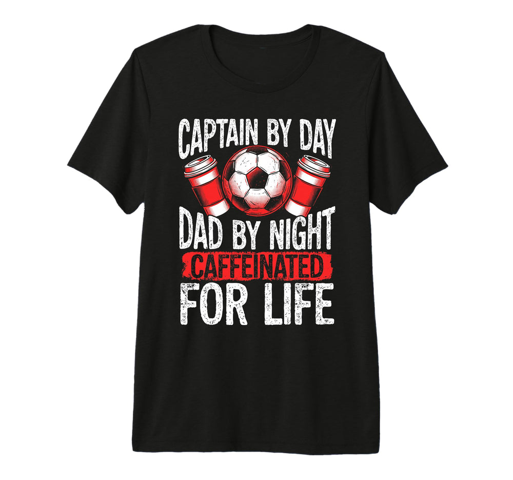 Captain Day Dad Night Coffee Lover T-Shirt - Fun Novelty Design Men Women