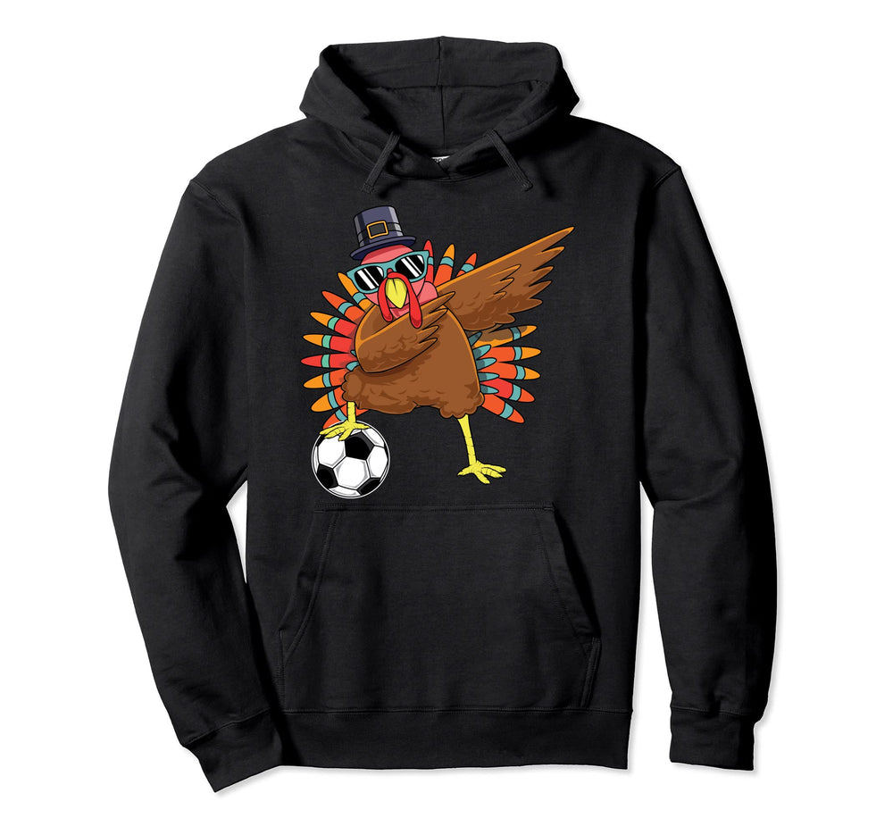 Funny Soccer Thanksgiving Dabbing Hoodie - Unique Graphic for Adults