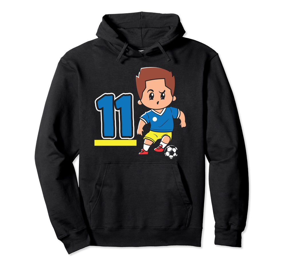 11Th Birthday 11 Years Soccer Football Hoodie - Custom Art Print Unisex