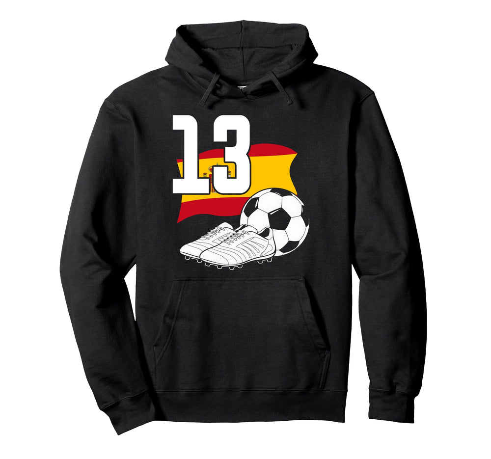 13 Soccer Birthday Gift Soccer Fan Sports Hoodie - Graphic Print Men Women
