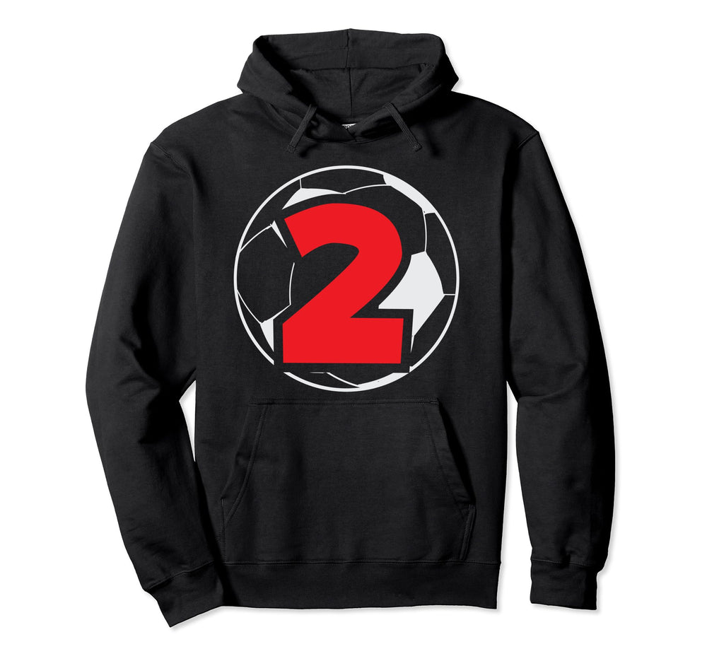 2Nd Birthday 2 Years Soccer Football Hoodie - Unique Graphic for Adults