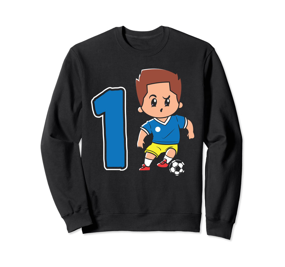 1St Birthday 1 Year Soccer Football Sweatshirt - Streetwear Style Unisex