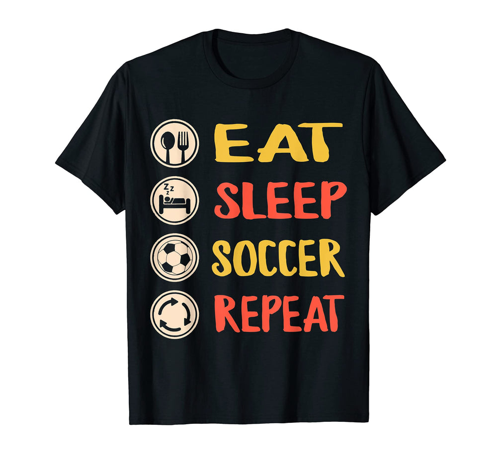 Soccer Sport Player Eat Sleep T-Shirt - Aesthetic Graphic for Adults