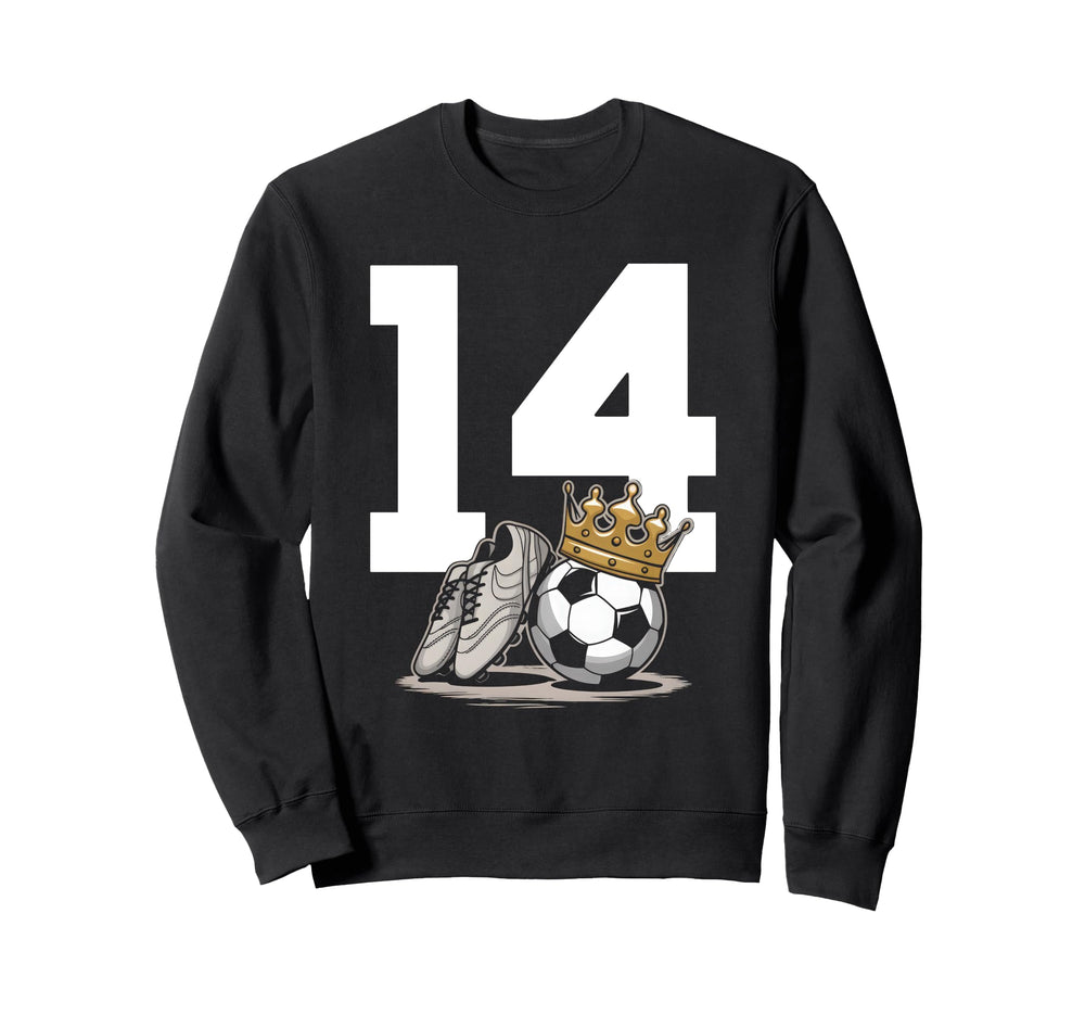 14 Soccer Birthday Gift Soccer Fan Sweatshirt - Minimalist Print Men Women