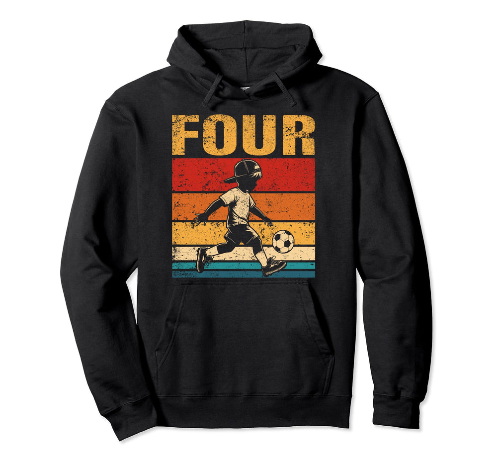 4 Year Old Soccer Birthday 4Th Hoodie - Fun Novelty Design Men Women